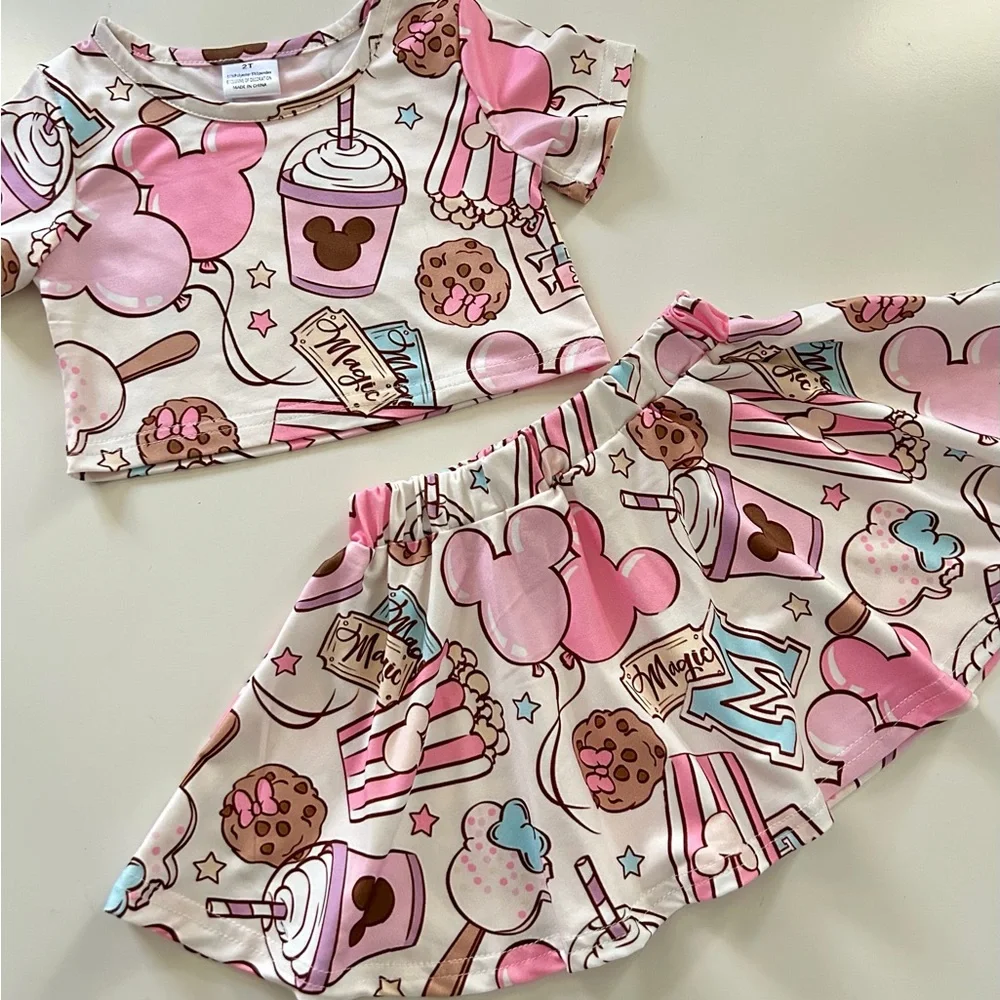 Disney-themed “Treats” Girls' Pink Matching Set